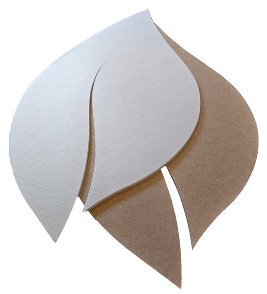 Bilnora pannello murale a forma di foglia, extra denso 140×70×1,2cm