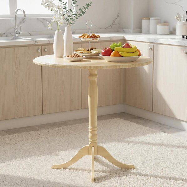 HOMCOM Tavolo da pranzo rotondo per 4 persone Ø 80 cm, tavolo da cucina, base in acciaio, stile moderno, legno naturale | Aosom Italy