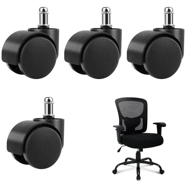 Ruote per sedie da ufficio, 11 x 22 mm, ruote doppie silenziose per sedie da gaming