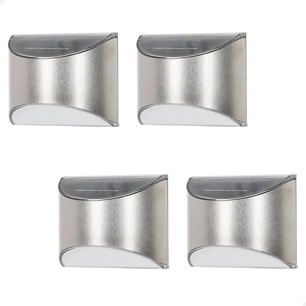 Aktive 61581 Set di 4 applique solari a led 5-10 lumen Argento Argento Taglia unica
