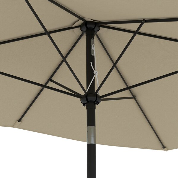 Outsunny Ombrellone rettangolare inclinabile 2x3 m con manovella tessuto in poliestere impermeabilizzato ad alta densità 180g/m² crema | Aosom Italy