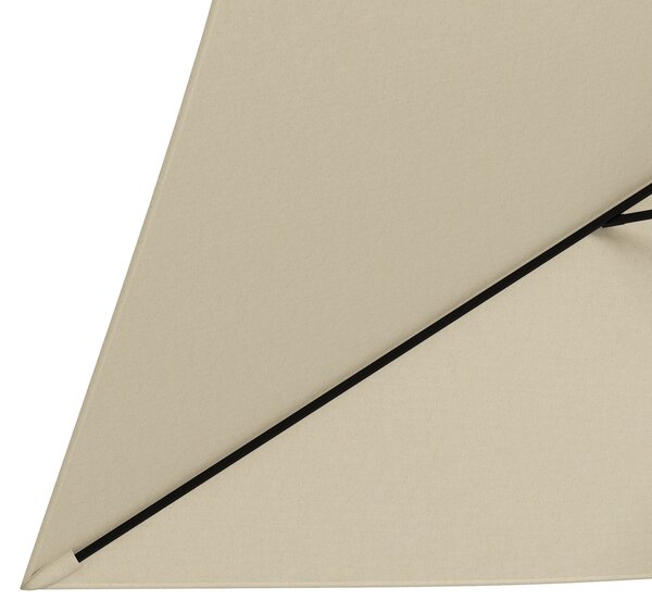 Outsunny Ombrellone rettangolare inclinabile 2x3 m con manovella tessuto in poliestere impermeabilizzato ad alta densità 180g/m² crema | Aosom Italy