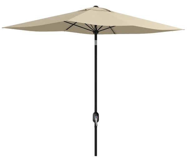 Outsunny Ombrellone rettangolare inclinabile 2x3 m con manovella tessuto in poliestere impermeabilizzato ad alta densità 180g/m² crema | Aosom Italy