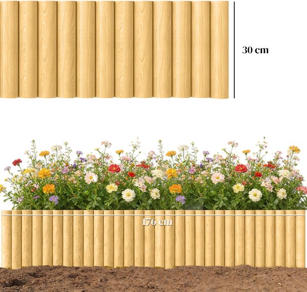 Outsunny Recinzione da giardino in legno 176 cm x 30 cm elementi di recinzione recinto per cani per giardino aiuole barriera per animali | Aosom Italy