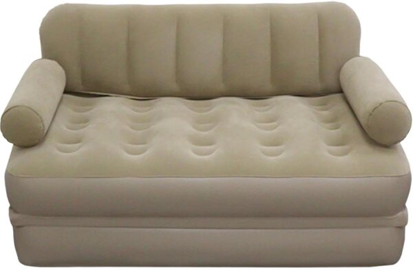 Divano gonfiabile - Materassino gonfiabile da giorno - Ideale per campeggio e viaggi - Gonfiaggio automatico - 190 x 150 cm - Colore kaki