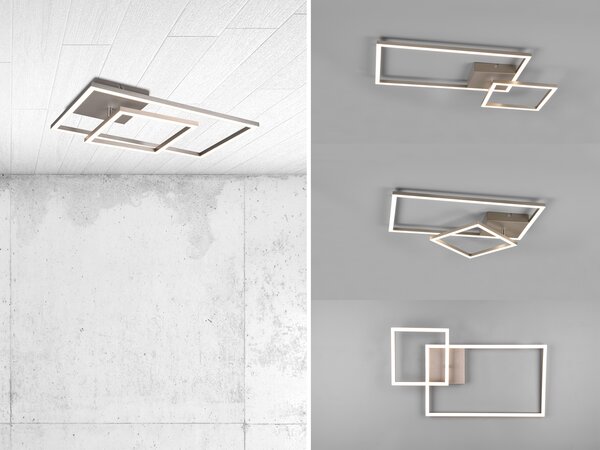 Plafoniera LED PADELLA argento - orientabile e dimmerabile 63 cm di larghezza
