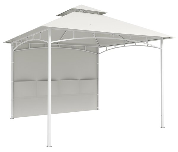 Outsunny Gazebo da Giardino 3x3 m con Tende, Tasche Portaoggetti, Gancio a Soffitto, Gazebo da Esterno con Doppio Tetto, Fori di Drenaggio in Metallo, per Giardino Balcone Feste Patio, UV30+, Crema | Aosom Italy