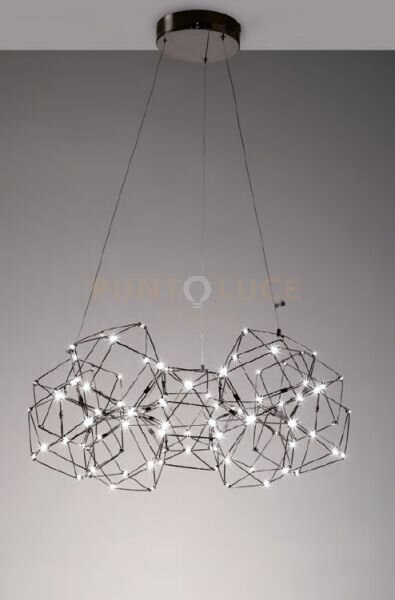 Lucciola 10gblk sospensione tonda con triangolo in metallo, croma