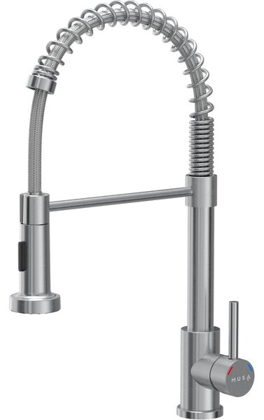 Miscelatore per lavabo MUSA SALMA, a libera installazione con doccetta, satinato 831410