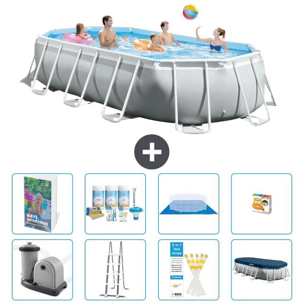 Piscina fuori terra a forma ovale, struttura Prism Frame - 503x274x122 cm - 7 pezzi - Modello S548