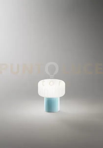 Lumetto in vetro e ceramica blu otty 1 luce attacco g9 interruttore