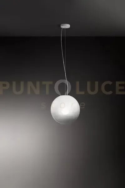 Moon sospensione in vetro e metallo bianco 1 luce attacco e27 d.30cm