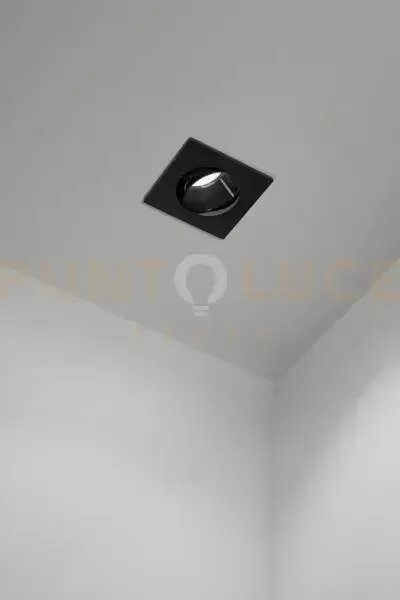 Oasis faretto da incasso orientabile in alluminio nero 9x9cm 1 luce