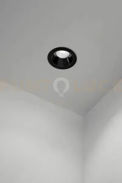 Oasis faretto in alluminio nero opaco 1 luce attacco gu10 d.9cm ip20