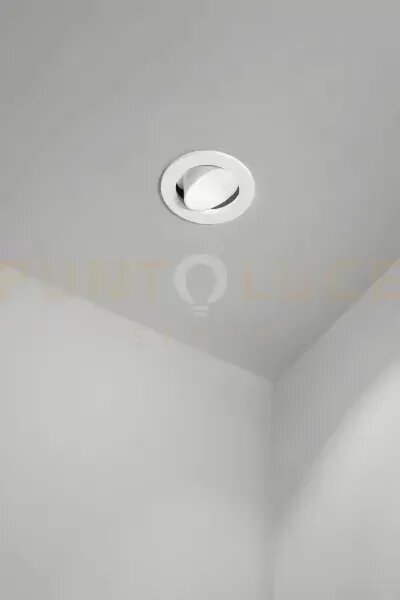 Oasis faretto da incasso orientabile in alluminio bianco d.9cm 1 lu