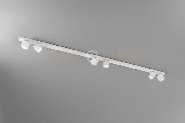 Oddy faretto 6 luci in alluminio bianco attacco gu10 orientabile 6x6cm