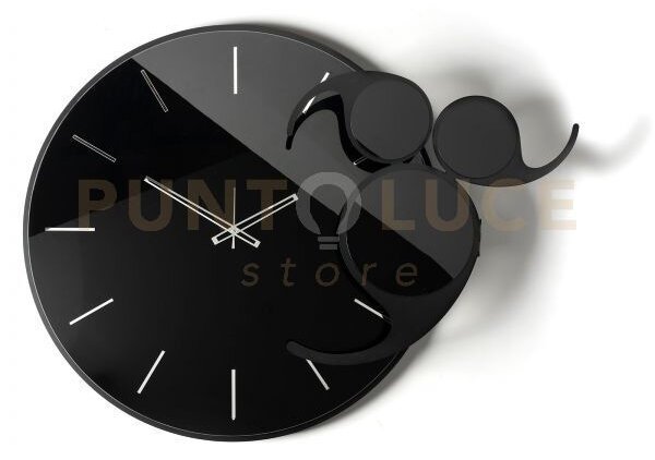 Orologio da parete apostrofo nero,crystal luxe nero