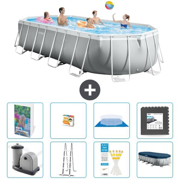 Piscina ovale con struttura a telaio Prism - 610x305x122 cm - 7 pezzi - Modello S525