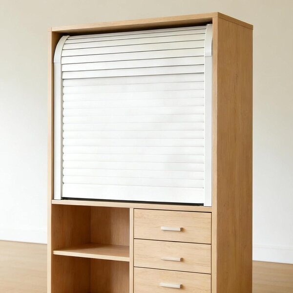Porta scorrevole - Porta a battente pieghevole - Armadio - Soluzione per l'organizzazione - Design salvaspazio - 66x66 cm - Bianco