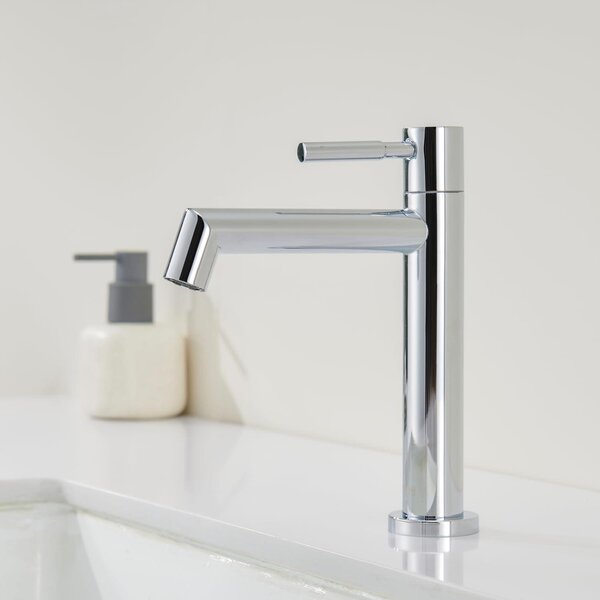 Rubinetto per acqua fredda, rubinetto da bagno cromato, miscelatore monocomando per lavabo