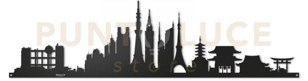 Pannello decorativo tokyo skyline 100 nero