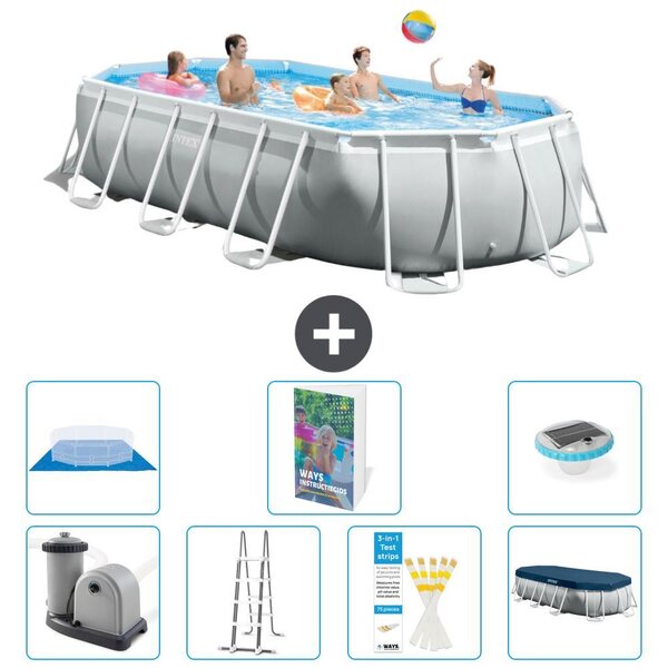Piscina a forma ovale con struttura Prisma - 503x274x122 cm - 6 pezzi - Modello S596