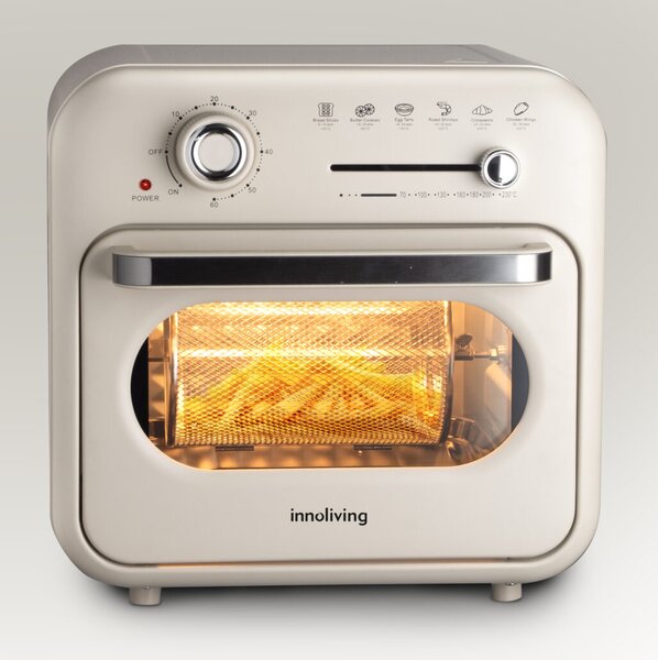 INNOLIVING Friggitrice ad Aria 16 Litri Potenza 1400W con Timer e Termostato Regolabile colore Beige - INN-893C