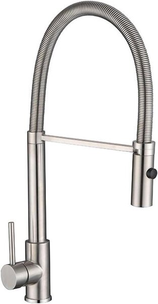 Miscelatore da cucina estraibile - Rubinetto per lavello da cucina - Facilita il lavaggio - Rotazione a 360 gradi - Installazione standard - Finitura spazzolata