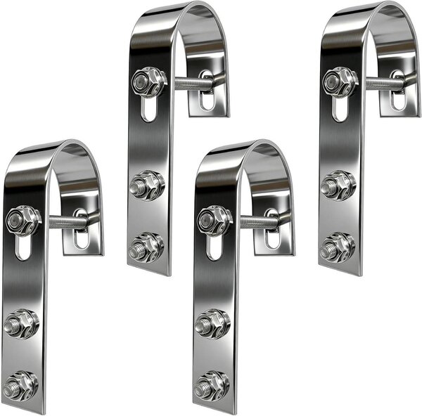 Ganci per pannelli solari - Ganci di fissaggio per balconi - Sistema di energia solare - Acciaio inossidabile 304 - Confezione da 4 pezzi - Naturale