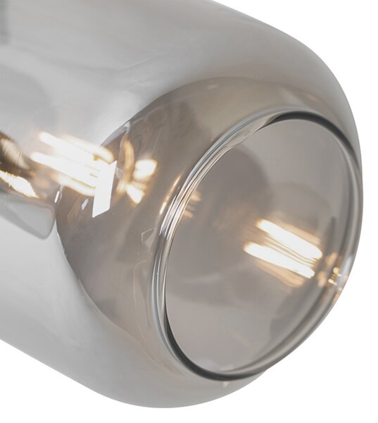 Faretto da soffitto nero con oro e vetro fumé 2 luci - Zuzanna