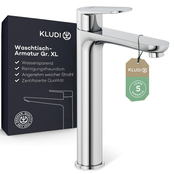 Miscelatore monocomando per lavabo, altezza del beccuccio 210 mm, rubinetto per il bagno a risparmio idrico, dimensione XL