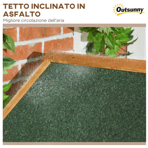 Outsunny Capanno da Giardino Porta Attrezzi in Legno Impermeabile, 77x54.2x179 cm, Giallo | Aosom