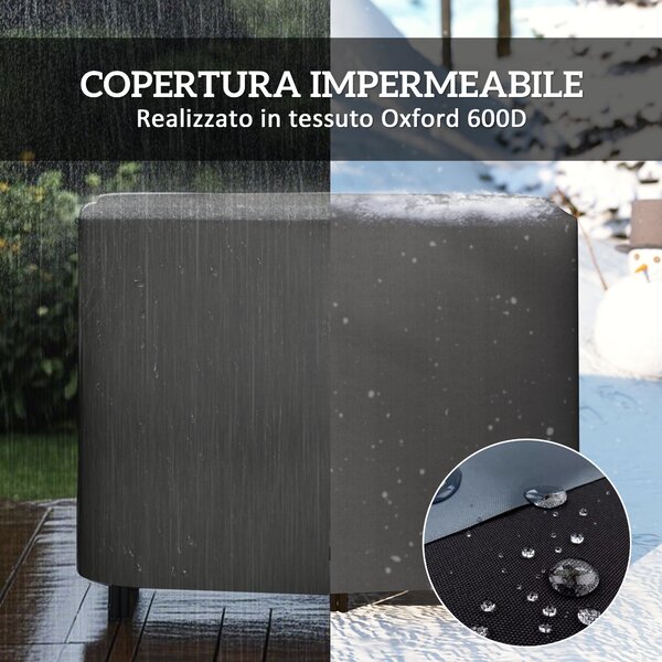 Outsunny Portalegna da Interno ed Esterno in Metallo con Telo Porta Legna e Copertura, 120x36x99 cm, Nero
