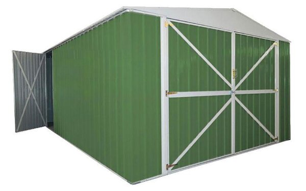 Casetta Box Da Giardino In Lamiera Di Acciaio Porta Utensili 360x600x230 Cm Enaudi Verde