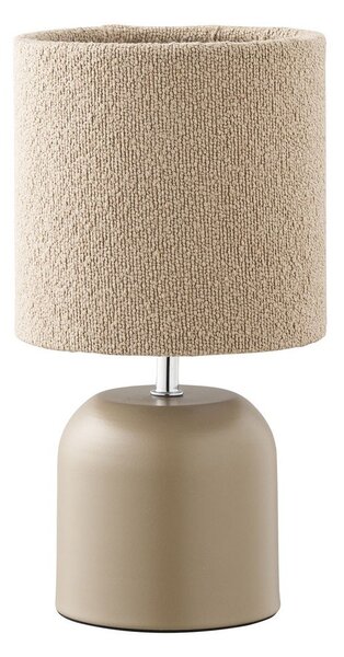 Lampada da tavolo beige in metallo con paralume in tessuto (altezza totale 24 cm) Morley – House Nordic