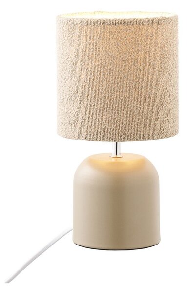 Lampada da tavolo beige in metallo con paralume in tessuto (altezza totale 24 cm) Morley – House Nordic