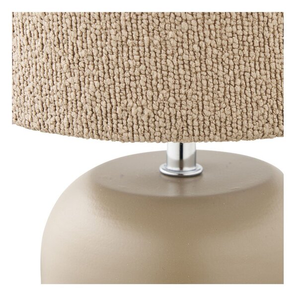 Lampada da tavolo beige in metallo con paralume in tessuto (altezza totale 24 cm) Morley – House Nordic