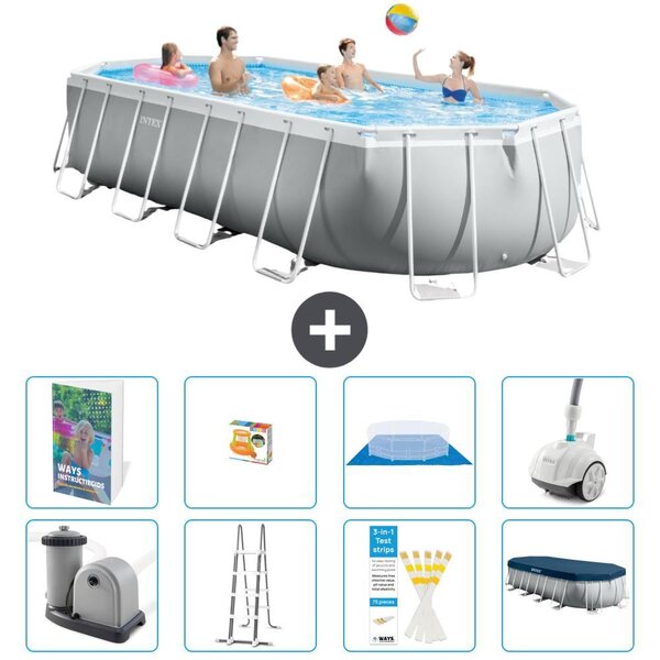 Piscina fuori terra ovale "Prism Frame" - 610x305x122 cm - Kit composto da 7 elementi - Modello S590
