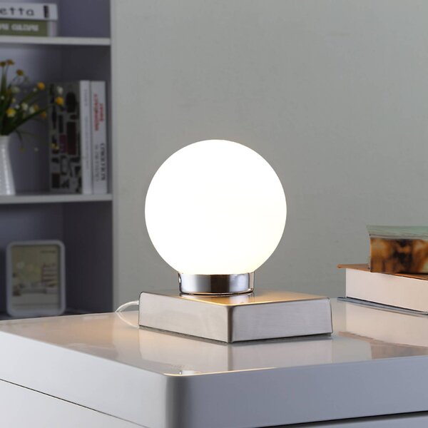 Lampada da tavolo Naomi Lindby, Bianco / Opale, Camera da letto, Vetro, Moderno, Lampada da tavolo