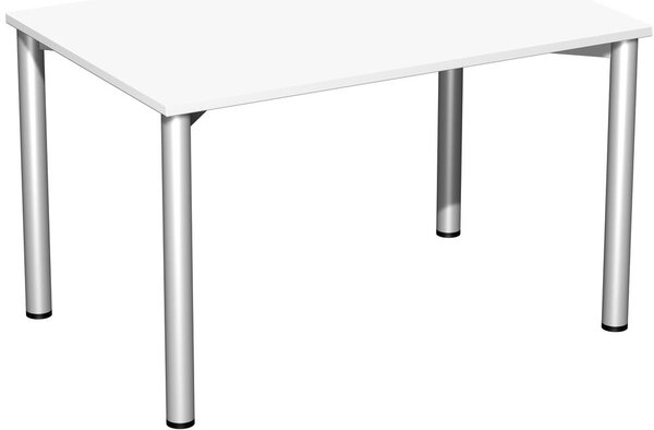 Scrivania ad altezza fissa, 1200x800x720, bianco/argento