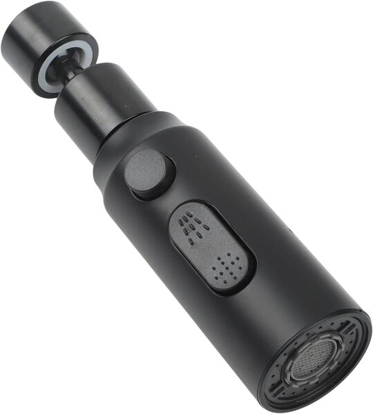 Rubinetto da cucina con soffione - Estensione per rubinetto - Ugello per doccia - Pulizia del lavandino - Rotazione a 360 gradi - Adatto a tutti i tipi di rubinetti - Colore nero