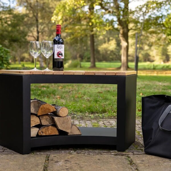 Panchina da giardino nera Curved - Esschert Design