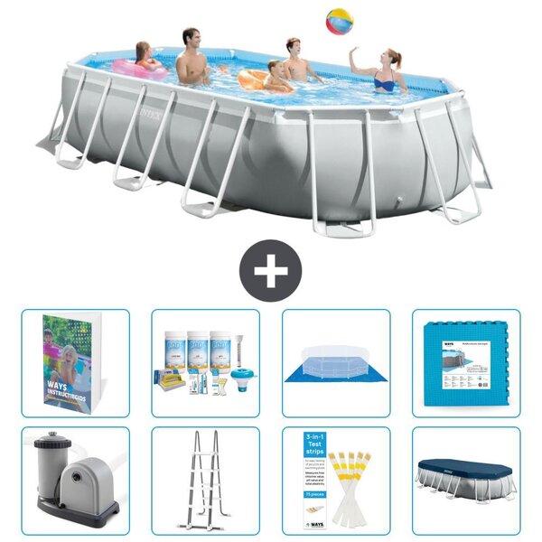 Piscina fuori terra ovale con struttura Prism - 503x274x122 cm - 7 pezzi - Modello S536