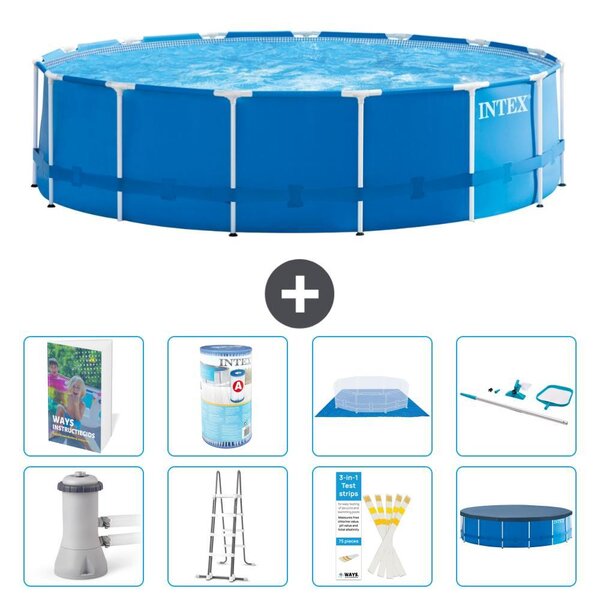 Piscina con telaio rotonda - 457 x 122 cm - 9 pezzi S542