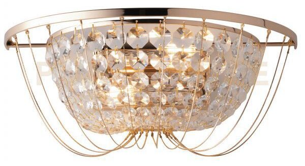 Applique a parete vienna oro 2 luci attacco e14 35x19,5x13,5cm in c