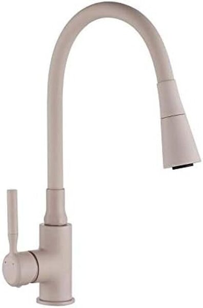 Rubinetto da cucina beige - Rubinetto per lavello - Accessori per cucina - Sistema di montaggio rapido - Tubi da 45 cm - Finitura beige opaca