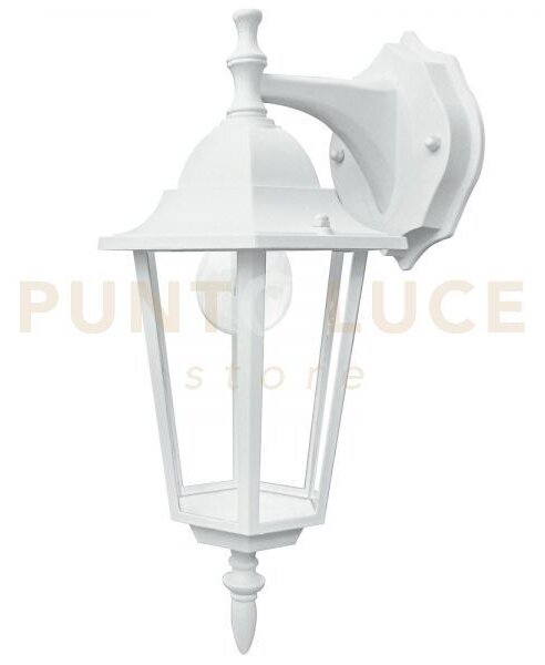 Applique down milano bianca 1 luce attacco e27 ip44 17x20,8x36cm al