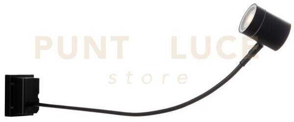 Applique banner flessibile orientabile nera 1 luce attacco gu10 ip5