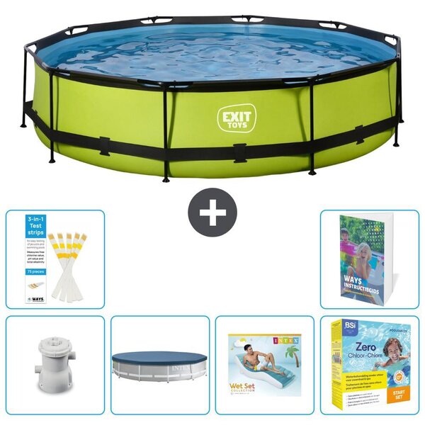 Piscina gonfiabile rettangolare - 360x76 cm - Set da 5 pezzi - Modello S309