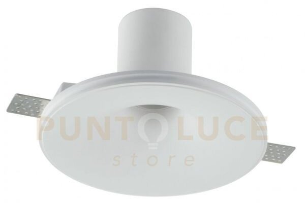 Incasso eva bianco 1 luce attacco e27 18x1,3cm in gesso verniciabile